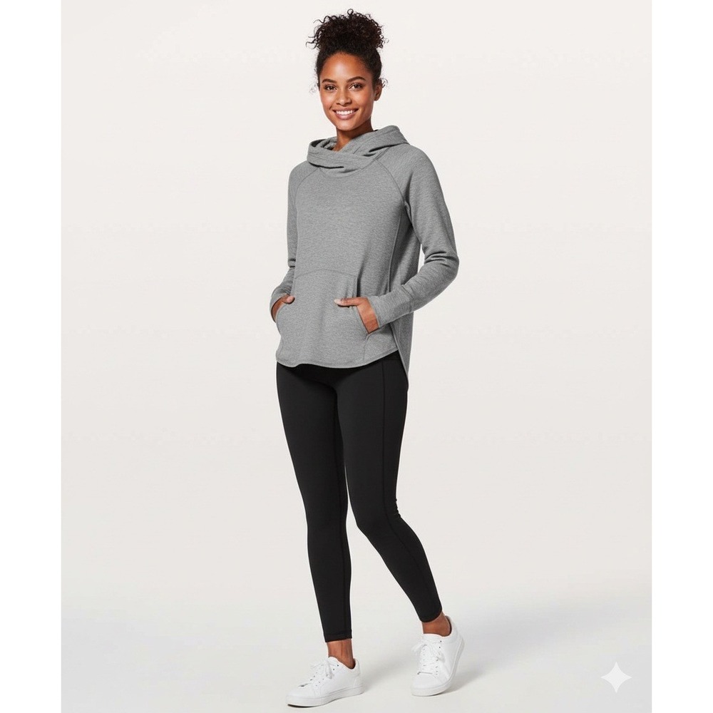 Lululemon Time Out Hoodie Heathered pink Front Pocket Women's Size 6